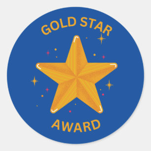 ROND STICKER GOLD STAR AWARD !