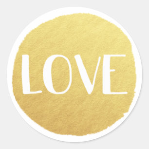 Rond Sticker Golden Love Holiday