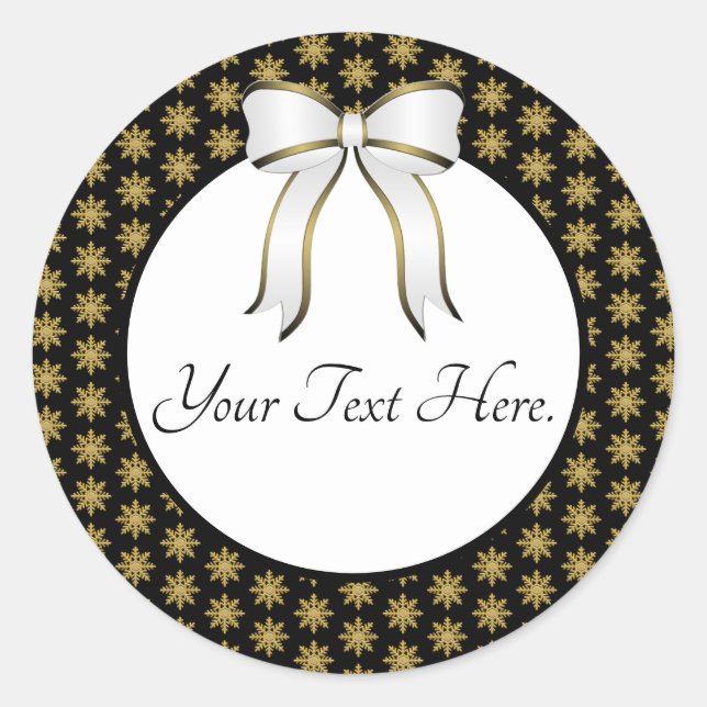 Rond Sticker Golden Snowflake (Devant)