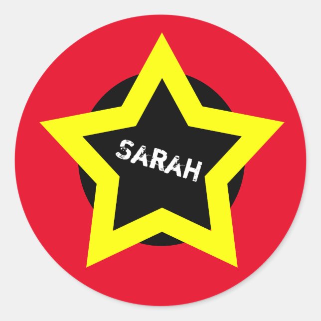 Rond Sticker Golds Star & Top appréciation (Sarah) (Devant)