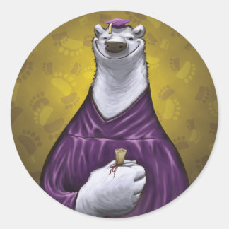 Rond Sticker Graduate Ours Polaire violet