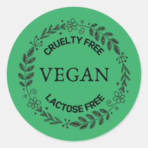 Rond Sticker gratuit Vegan Lacatose