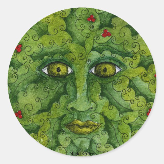 Rond Sticker Greenman Holly (Devant)
