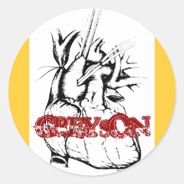 Rond Sticker Greyson Heart (Devant)