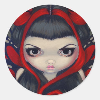 Rond Sticker "Grumpy Red Fairy"