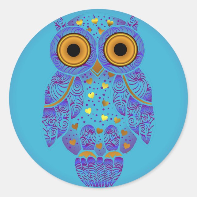 Rond Sticker H00t Owl Blues (Devant)