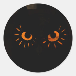 Rond Sticker Halloween avec yeux orange