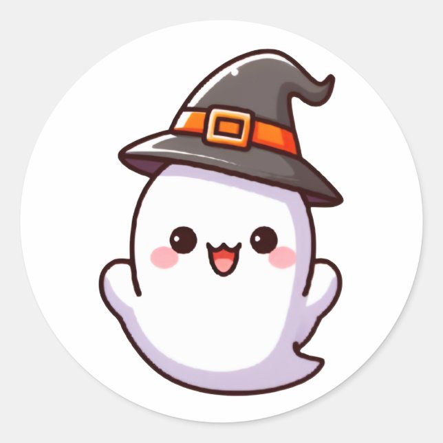 Rond Sticker Halloween Baby Ghost (Devant)