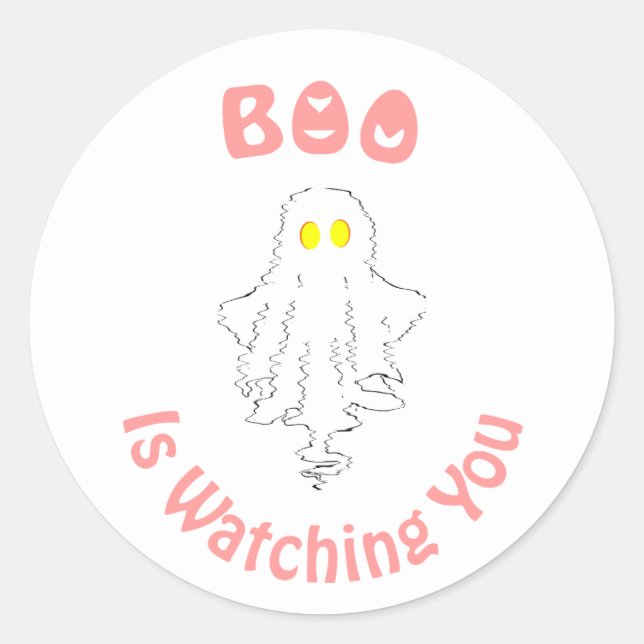 Rond Sticker Halloween | Boo Vous Regarde (Devant)