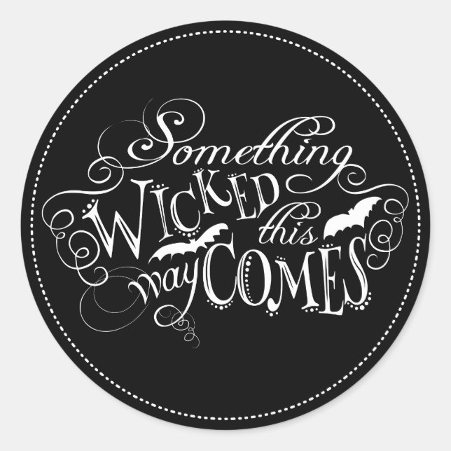 Rond Sticker Halloween Chalkboard (Devant)