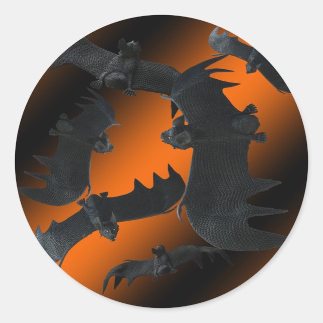 Rond Sticker Halloween chauves-souris (Devant)