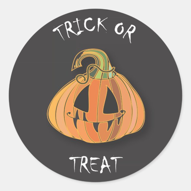 Rond Sticker Halloween Citrouille effrayant (Devant)