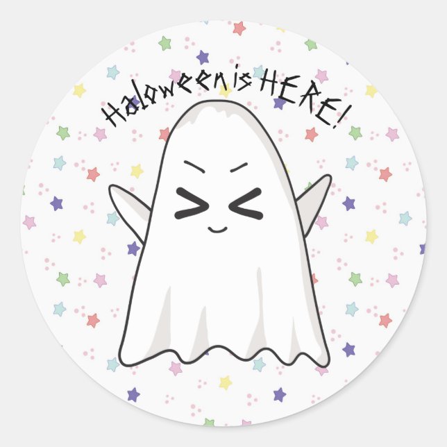 Rond Sticker Halloween étoiles fantômes (Devant)
