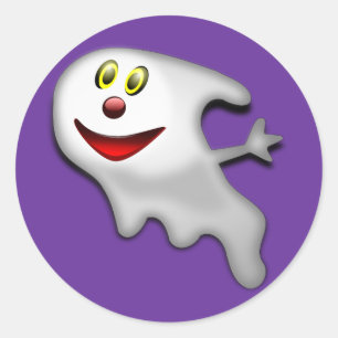 Rond Sticker Halloween Ghost