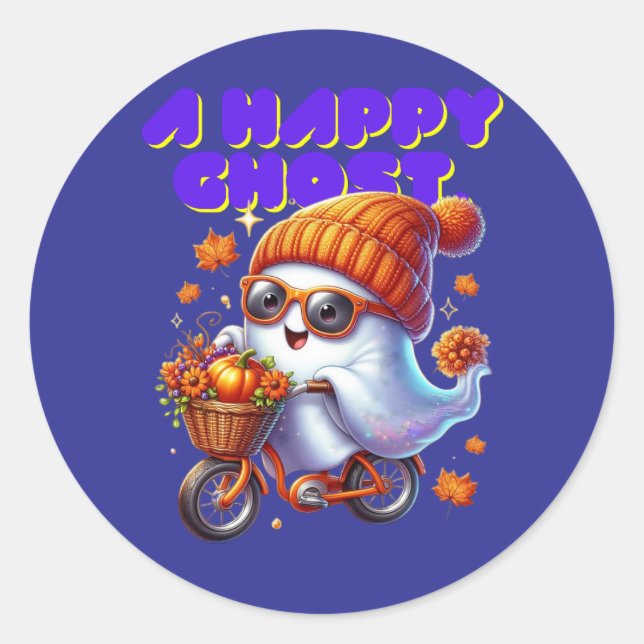 Rond Sticker Halloween Ghost Boo (Devant)