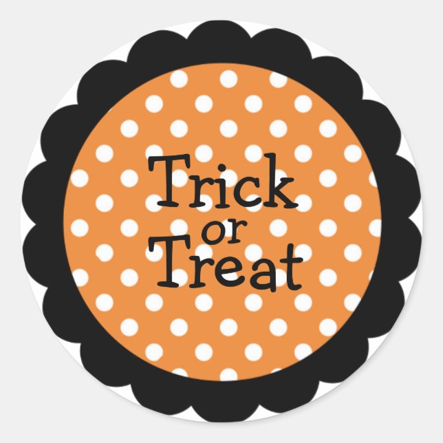 Rond Sticker Halloween ou Treat - Personnalisable (Devant)