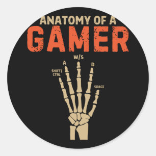 Rond Sticker Halloween Squelette Pince