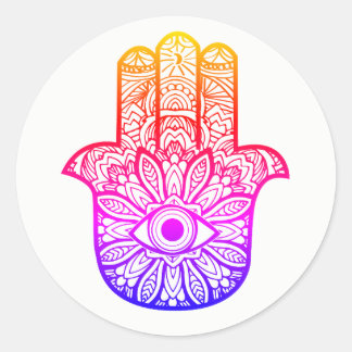 Rond Sticker Hamsa coloré