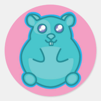 Rond Sticker Hamster turquoise