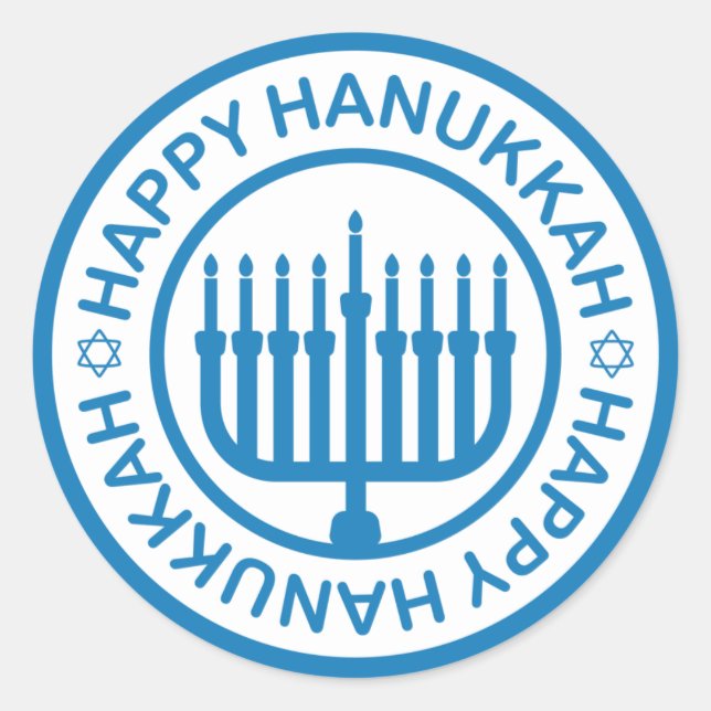 Rond Sticker Hanoukka Menorah (Devant)
