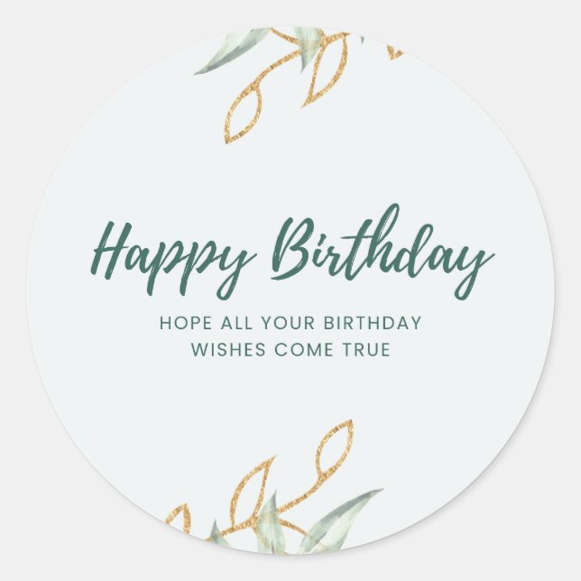 Rond Sticker happy birthday  (Devant)