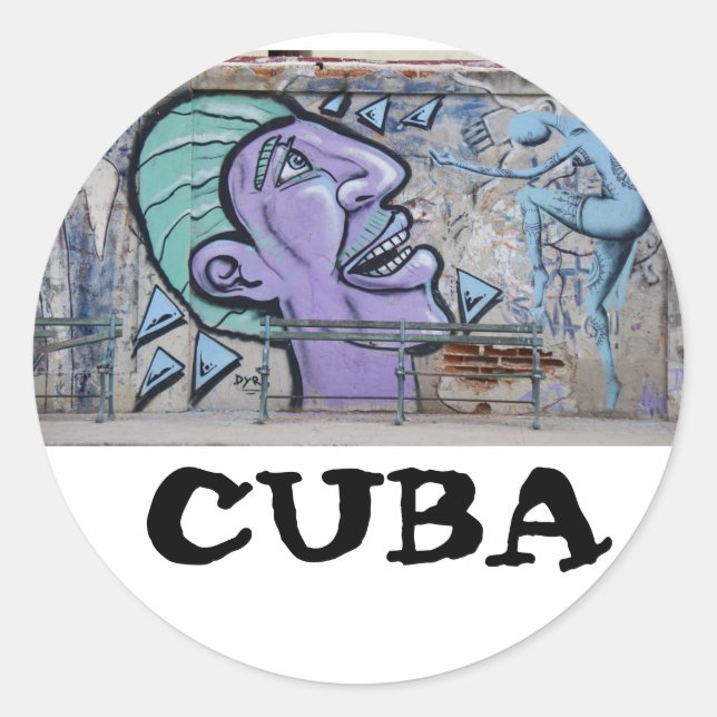 Rond sticker Havana Cuba Graffitti (Devant)