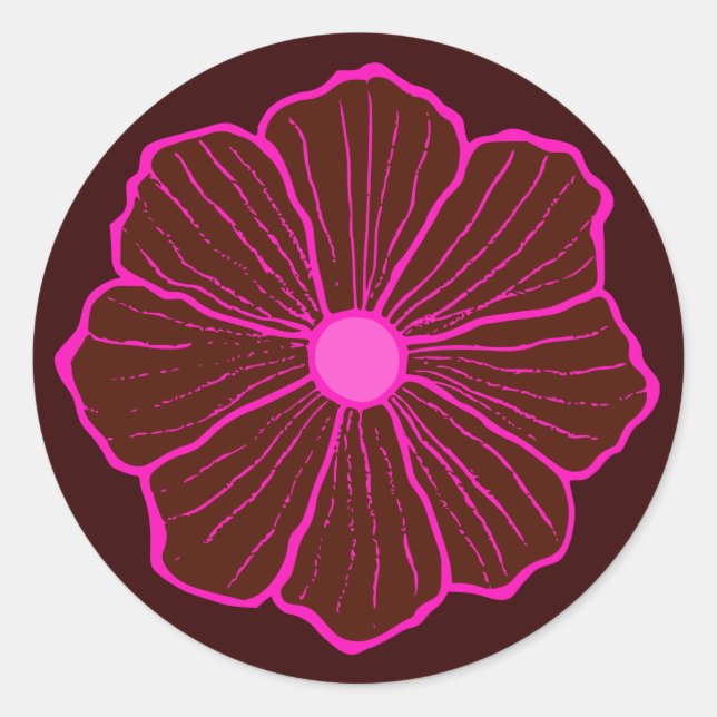 Rond Sticker Hawaiian Flower (Devant)