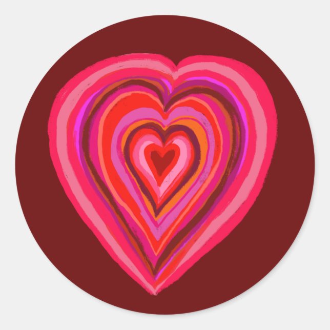 Rond Sticker Heart Classic Round (Devant)