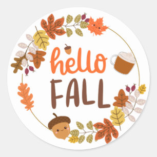 Rond sticker Hello Fall