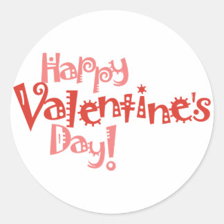 Rond Sticker Heureuse Sainte-Valentin amusant KRW