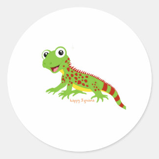 Rond Sticker heureux Iguana
