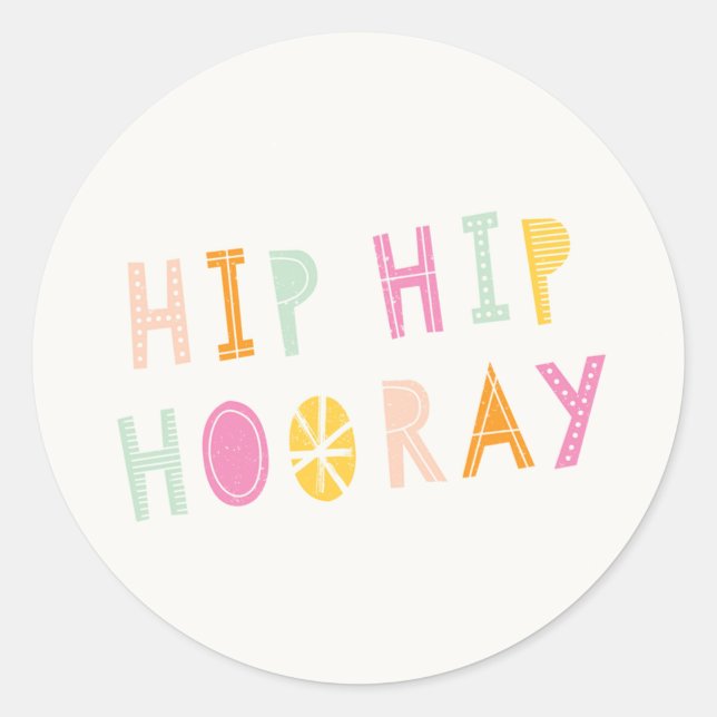 Rond Sticker Hip Hooray - Orange (Devant)