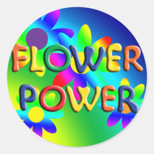Rond Sticker Hippie d'alimentation de fleurs