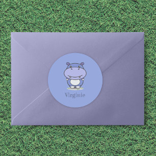 Rond Sticker Hippo mignon