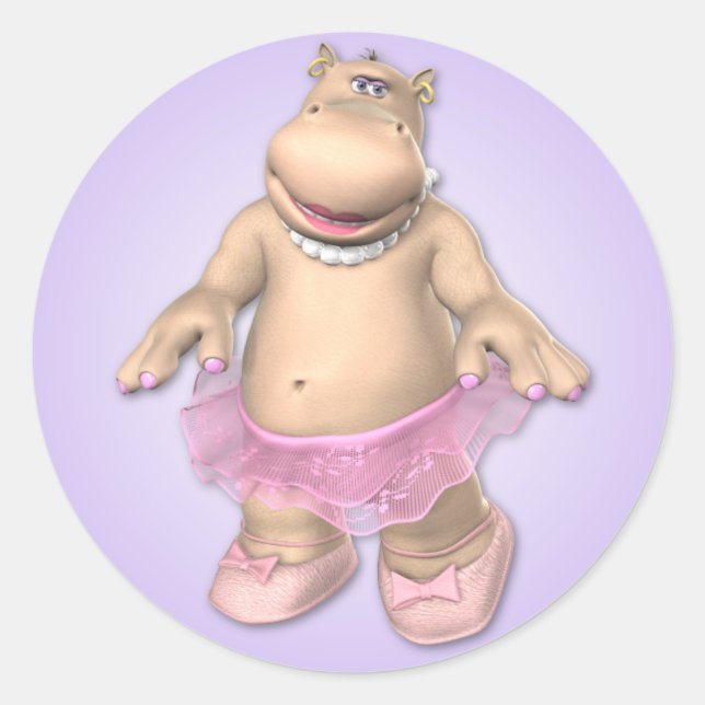 Rond Sticker Hippo TuTu (Devant)