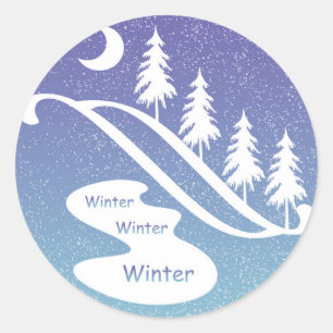 Rond Sticker hiver, hiver, design hiver