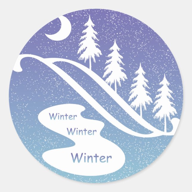 Rond Sticker hiver, hiver, design hiver (Devant)