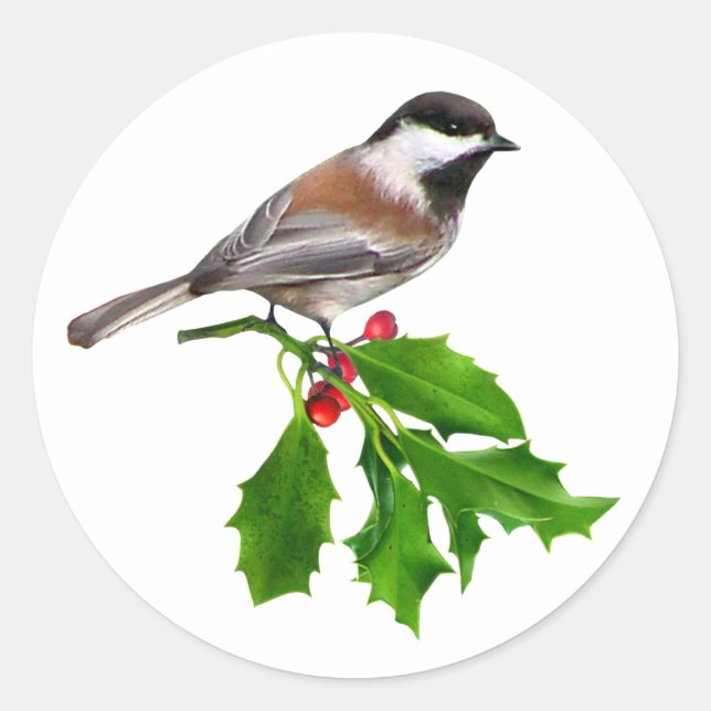 Rond Sticker Holly Chickadee (Devant)