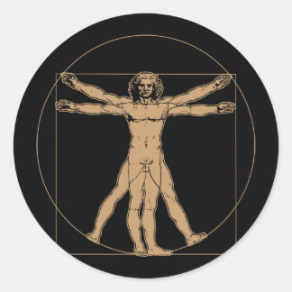 Rond Sticker Homme Da Vinci Vitruvian