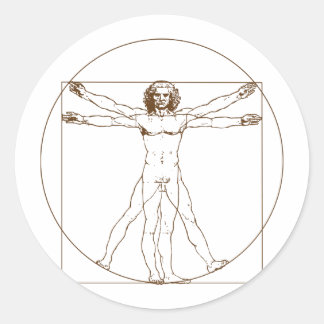 Rond Sticker Homme Da Vinci Vitruvian