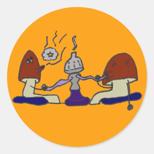 Rond Sticker Hookah Mushrooms (Devant)