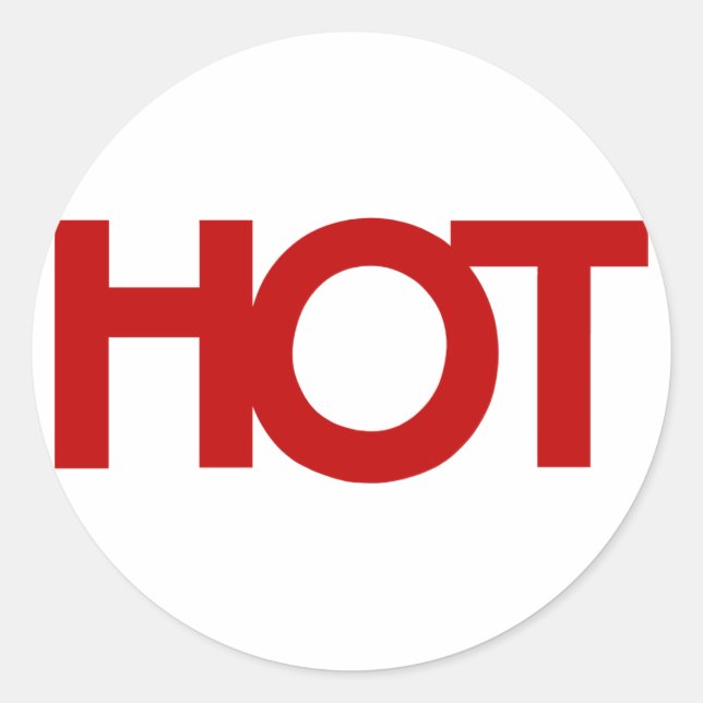 Rond Sticker HOT rouge (Devant)