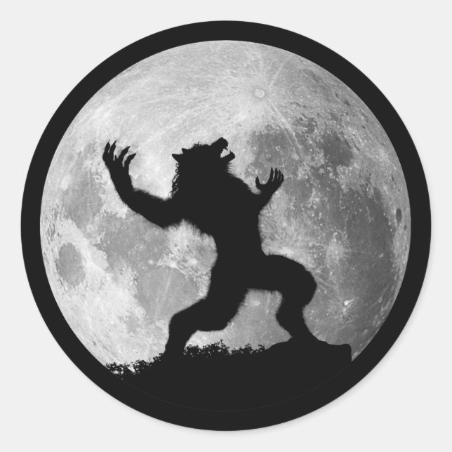 Rond Sticker Howling Mad Werewolf (Devant)
