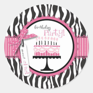 Rond Sticker HP Wild Birthday Cake