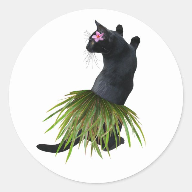 Rond Sticker Hula Cat (Devant)