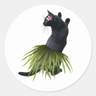 Rond Sticker Hula Cat