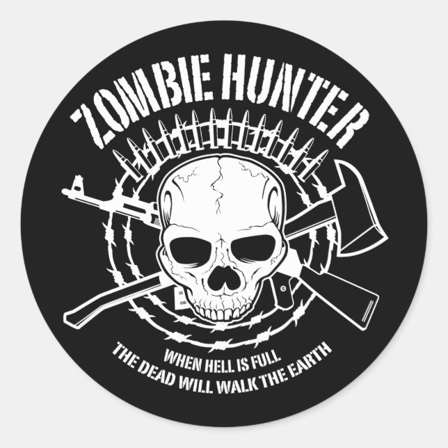 Rond Sticker Hunter Zombie (Devant)