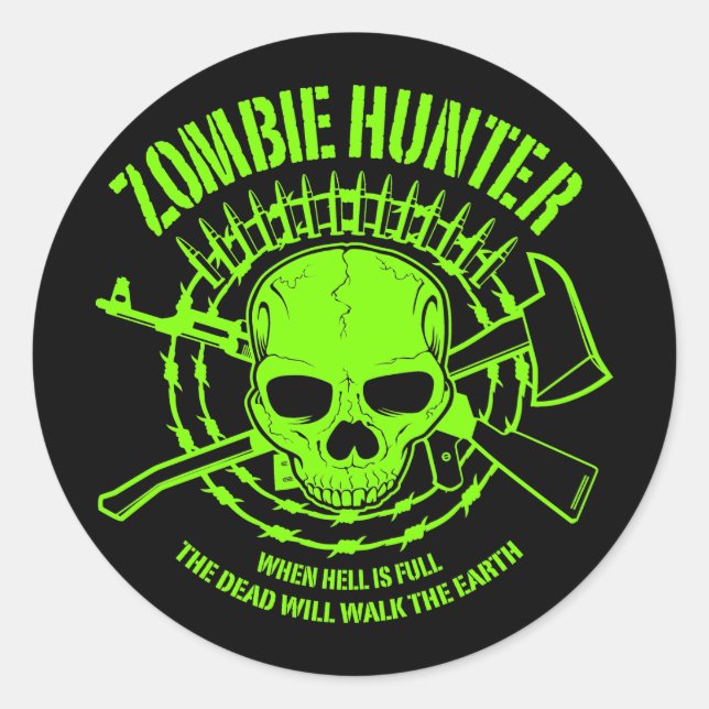 Rond Sticker Hunter Zombie (Devant)