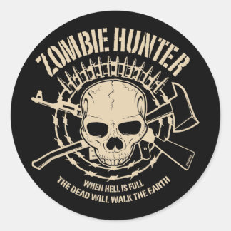Rond Sticker Hunter Zombie