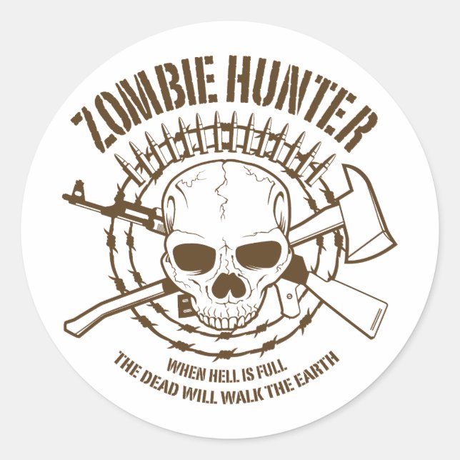 Rond Sticker Hunter Zombie (Devant)